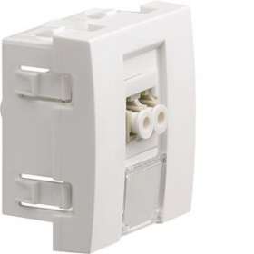 Systo prise optique traversante LC 2 modules Blanc|Hager-HAGWS271