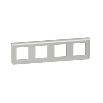 Plaque de finition horizontale Mosaic pour 4x2 modules alu|Legrand-LEG079308L
