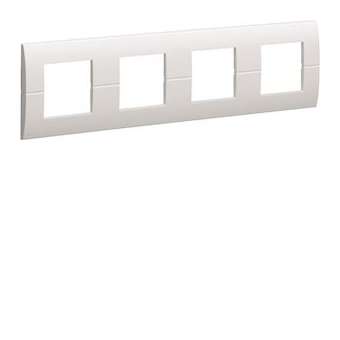 Systo plaque quadruple horizontale entraxe 71 4x2 modules Blanc|Hager-HAGWS404