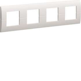 Systo plaque quadruple horizontale entraxe 71 4x2 modules Blanc|Hager-HAGWS404