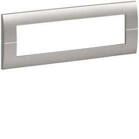 Systo plaque horizontale entraxe 71 8 modules Titane|Hager-HAGWS413T