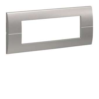 Systo plaque horizontale entraxe 57 6 modules Titane|Hager-HAGWS411T