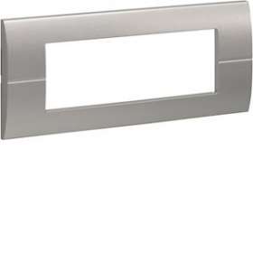 Systo plaque horizontale entraxe 57 6 modules Titane|Hager-HAGWS411T