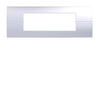 Systo plaque horizontale entraxe 71 6 modules Titane|Hager-HAGWS415T