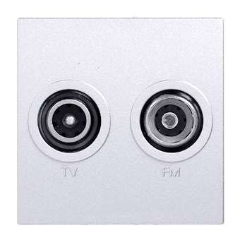 Systo prise TV+FM directe 2 modules Titane|Hager-HAGWS253T