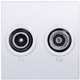 Systo prise TV+FM directe 2 modules Titane|Hager-HAGWS253T