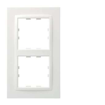 kallysta épure Plaque 2 postes verticale entraxe 71 Blanc Névé|Hager-HAGWKN808