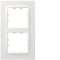 kallysta épure Plaque 2 postes verticale entraxe 71 Blanc Névé|Hager-HAGWKN808