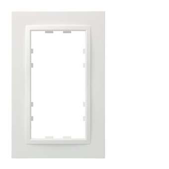 kallysta épure Plaque 2 postes verticale entraxe 57 Blanc Névé|Hager-HAGWKN806