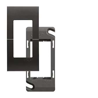 Systo plaque+support 1 module Noir|Hager-HAGWS405N