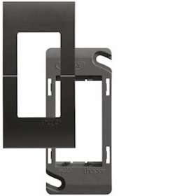 Systo plaque+support 1 module Noir|Hager-HAGWS405N