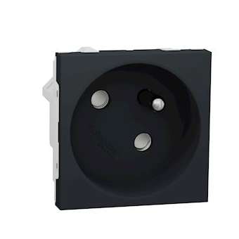 Unica - prise 2P+T - FR - 45DEG - raccord rapide traversant - Anthraci - méca se|Schneider Electric-SCHNU304954