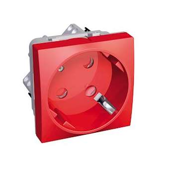 Altira - prise courant 2P+T 45DEG - stand. Allem. détromp. méca rouge antimicrob|Schneider Electric-SCHALB45286