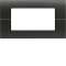 Systo plaque horizontale entraxe 57 4 modules Noir|Hager-HAGWS410N