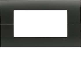 Systo plaque horizontale entraxe 57 4 modules Noir|Hager-HAGWS410N