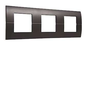 Systo plaque triple horizontale entraxe 71 3x2 modules Noir|Hager-HAGWS403N