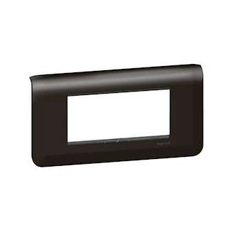 Plaque Mosaic avec support pour 4 modules montage horizontal - noir mat|Legrand-LEG099484