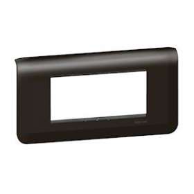 Plaque Mosaic avec support pour 4 modules montage horizontal - noir mat|Legrand-LEG099484