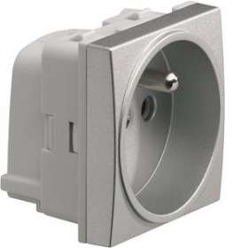 Systo prise de courant 2P+T 16A 250V SanVis 2 modules Titane|Hager-HAGWS100T