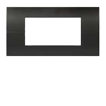 Systo plaque horizontale entraxe 71 4 modules Noir|Hager-HAGWS414N