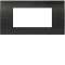 Systo plaque horizontale entraxe 71 4 modules Noir|Hager-HAGWS414N