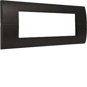 Systo plaque horizontale entraxe 57 6 modules Noire|Hager-HAGWS411N