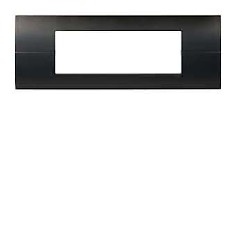 Systo plaque horizontale entraxe 71 6 modules Noir|Hager-HAGWS415N