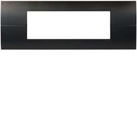 Systo plaque horizontale entraxe 71 6 modules Noir|Hager-HAGWS415N