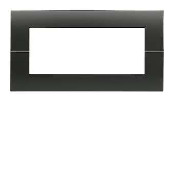 Systo plaque horizontale entraxe 71 5 modules Noir|Hager-HAGWS412N