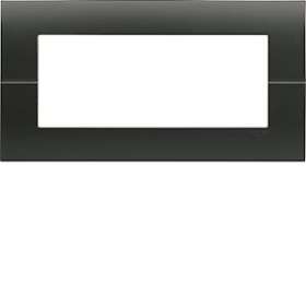 Systo plaque horizontale entraxe 71 5 modules Noir|Hager-HAGWS412N