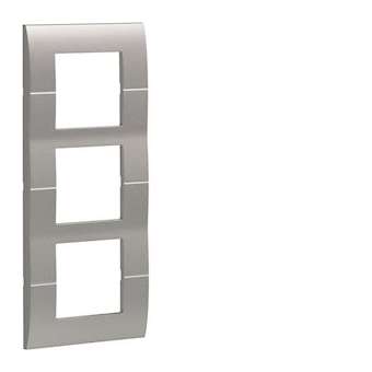 Systo plaque triple verticale entraxe 57 3x2 modules Titane|Hager-HAGWS407T