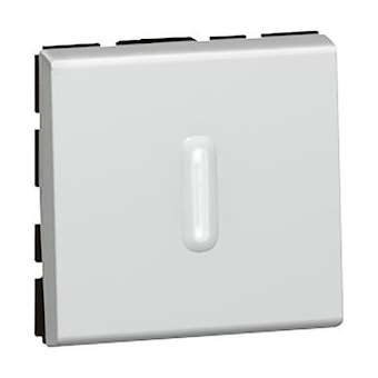 Interrupteur ou va-et-vient à voyant 10AX 250V~ Mosaic 2 modules - alu|Legrand-LEG079212