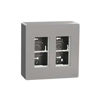 Unica - boîte de concentration saillie complète - 2 col de 4 mod - Alu|Schneider Electric-SCHNU122430