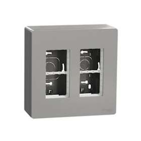 Unica - boîte de concentration saillie complète - 2 col de 4 mod - Alu|Schneider Electric-SCHNU122430