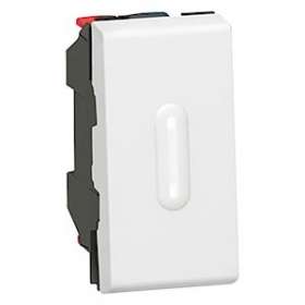 Poussoir à voyant 6A 250V~ Mosaic 1 module - blanc|Legrand-LEG077033