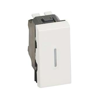 Poussoir inverseur à voyant borne libre potentiel 6A 250V~ Mosaic 1 mod - blanc|Legrand-LEG077034