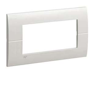 Systo plaque horizontale entraxe 57 4 modules Blanc AntiBactérien|Hager-HAGWS410H