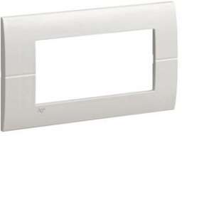 Systo plaque horizontale entraxe 57 4 modules Blanc AntiBactérien|Hager-HAGWS410H