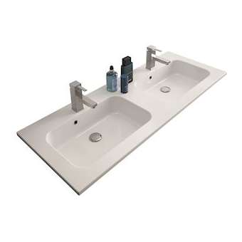 Plan vasque résine de synthèse ANGELO/COSMO L1200 -2 cuves - P460|Neoform industries sas-UIDA0583280