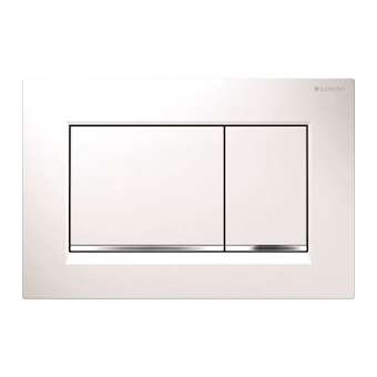 Plaque Geberit Sigma30 double touche: blanc, chromé brillant|Geberit-GBR115.883.KJ.1