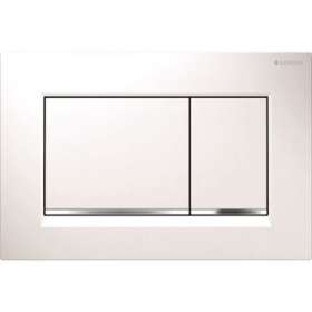 Plaque Geberit Sigma30 double touche: blanc, chromé brillant|Geberit-GBR115.883.KJ.1