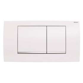 Plaque Geberit Twinline30 double touche: blanc, chromé brillant|Geberit-GBR115.899.KJ.1