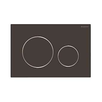 Plaque Geberit Sigma20 double touche: noir mat laq, facile nettoyer, chr bri|Geberit-GBR115.882.14.1
