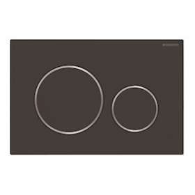 Plaque Geberit Sigma20 double touche: noir mat laq, facile nettoyer, chr bri|Geberit-GBR115.882.14.1