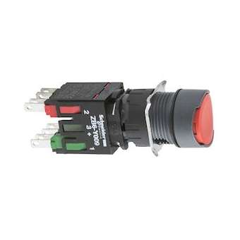 Harmony XB6 - bouton-poussoir - D16mm - à impulsion affleurant - 1O - rouge|Schneider Electric-SCHXB6AA42B