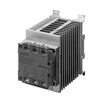 Ssr 3 phases, 3 éléments de commutation, avec radiateur, indicateur del, capot d|Omron electronics-OMRG3PE-535B-3N12-24VDC
