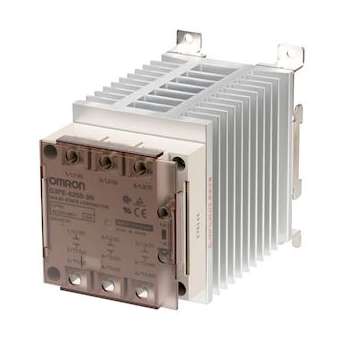 Ssr 3 phases, 3 éléments de commutation, avec radiateur, indicateur del, capot d|Omron electronics-OMRG3PE-525B-3N12-24VDC