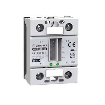 SSR, GN2, 2-Channel, Panel Mount, 50A, IN 4-32 VDC, OUT 660 VAC, Zero Cross|Crouzet-CRT84140603N