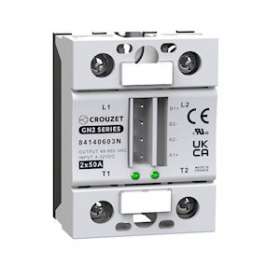 SSR, GN2, 2-Channel, Panel Mount, 50A, IN 4-32 VDC, OUT 660 VAC, Zero Cross|Crouzet-CRT84140603N