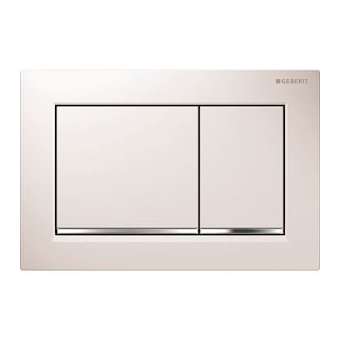 Plaque Geberit Omega30 double touche: blanc, chromé brillant|Geberit-GBR115.080.KJ.1